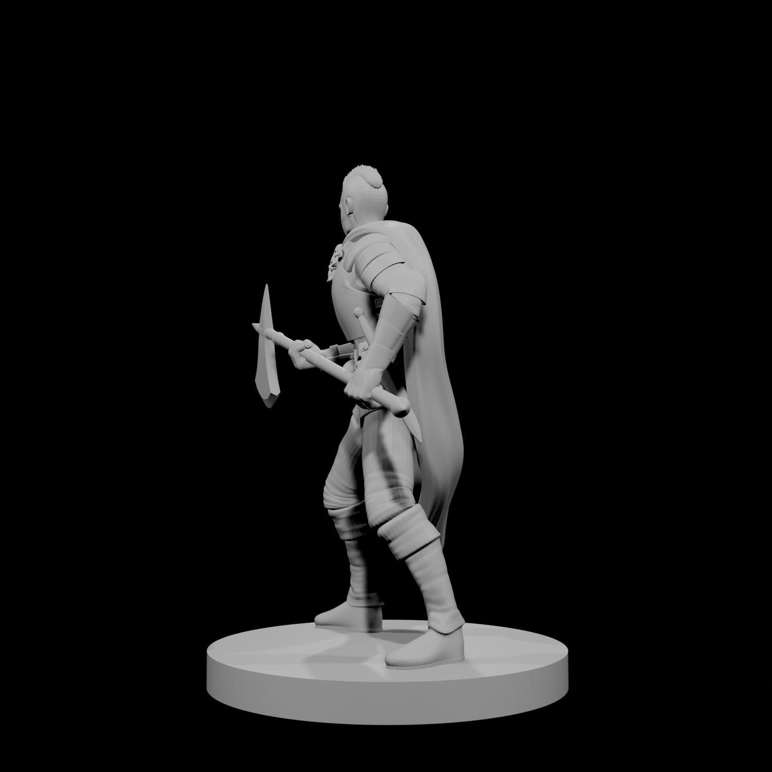 Human Male Hexblade Warlock with Halberd