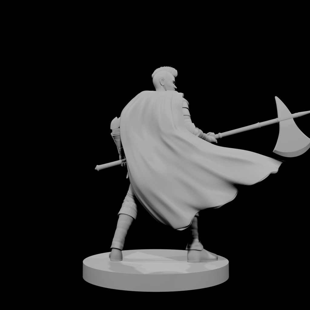 Human Male Hexblade Warlock with Halberd