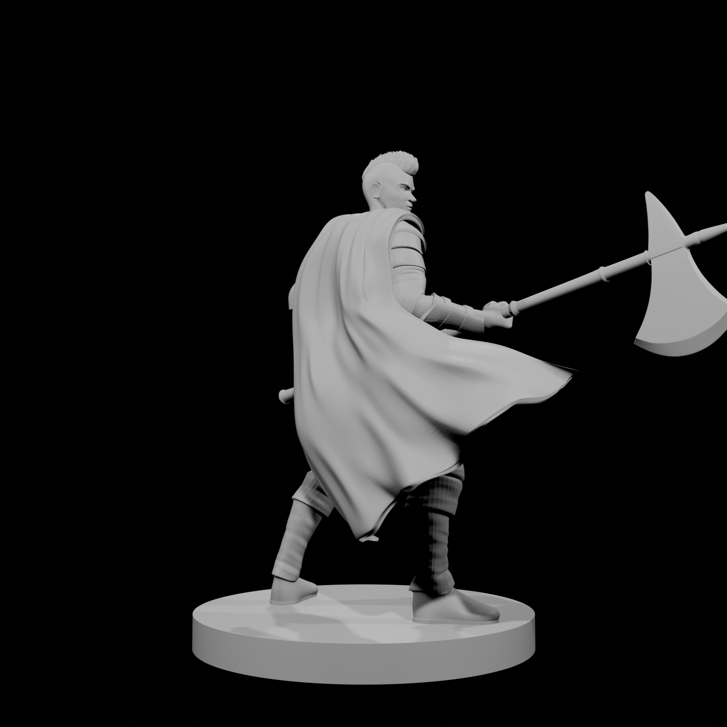 Human Male Hexblade Warlock with Halberd