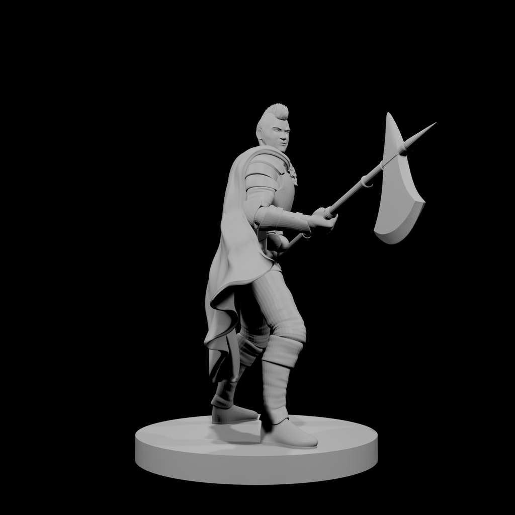 Human Male Hexblade Warlock with Halberd