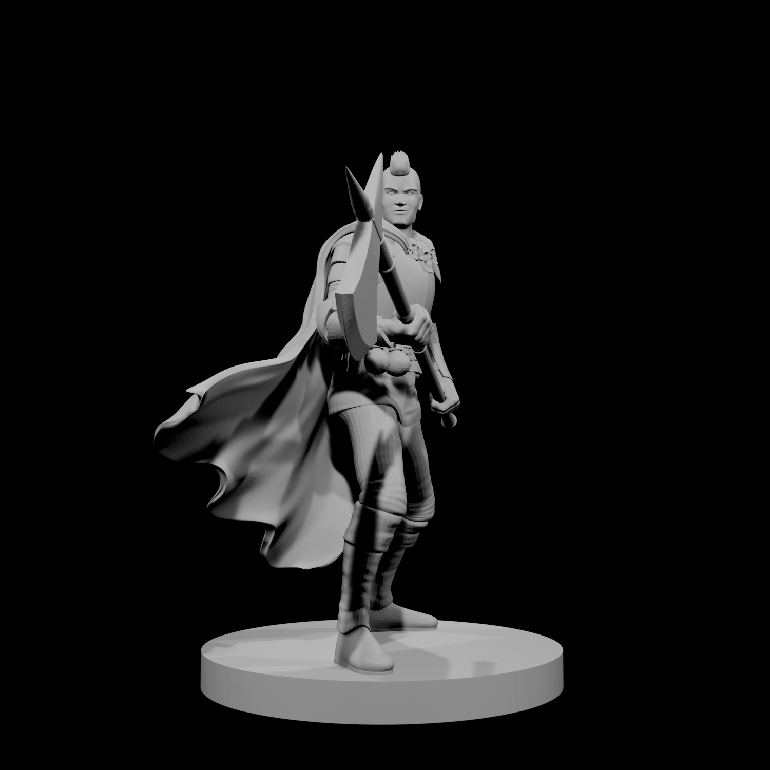 Human Male Hexblade Warlock with Halberd