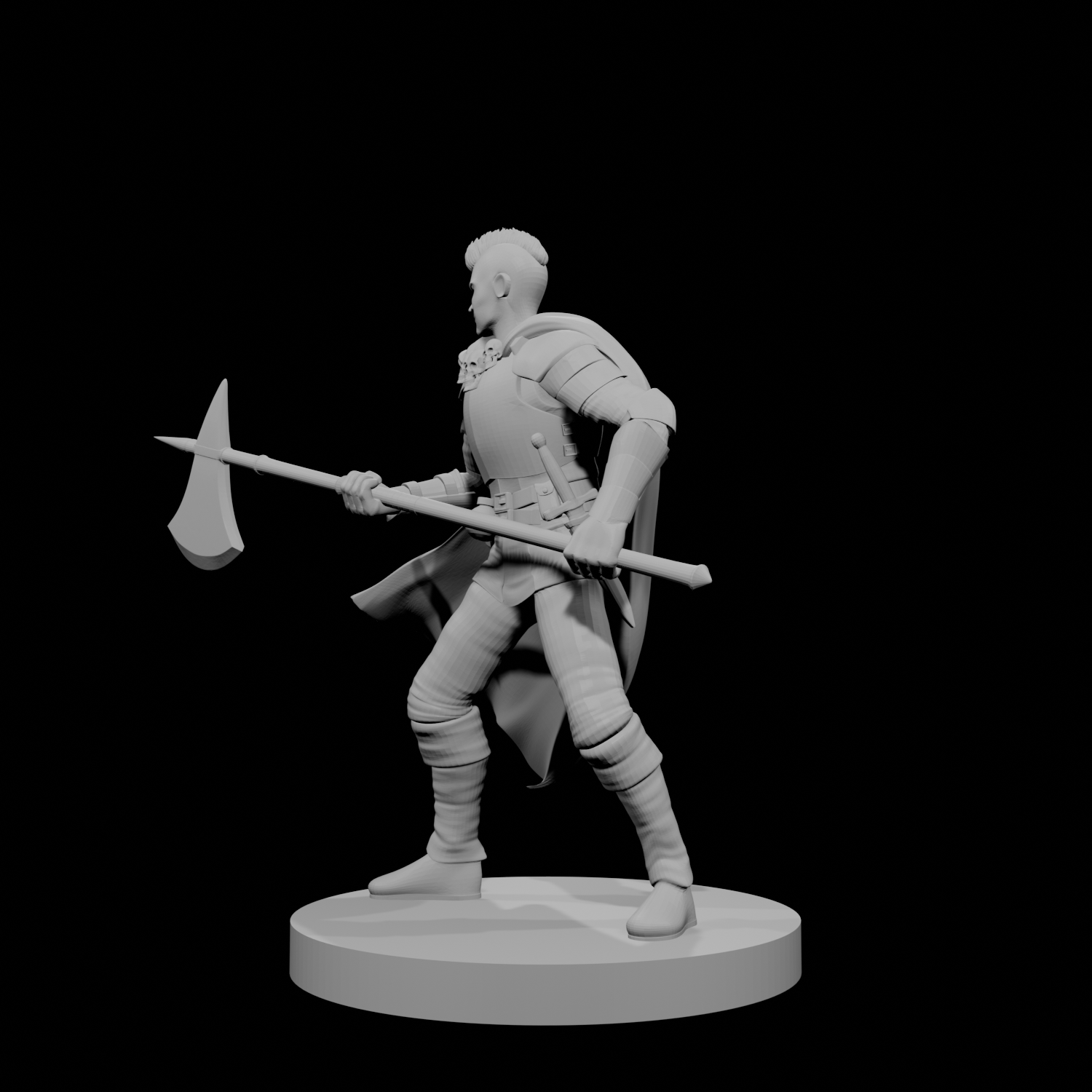 Human Male Hexblade Warlock with Halberd