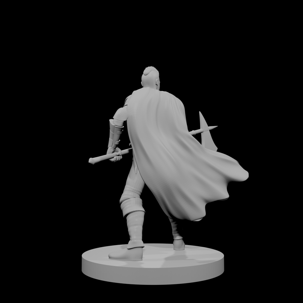 Human Male Hexblade Warlock with Halberd
