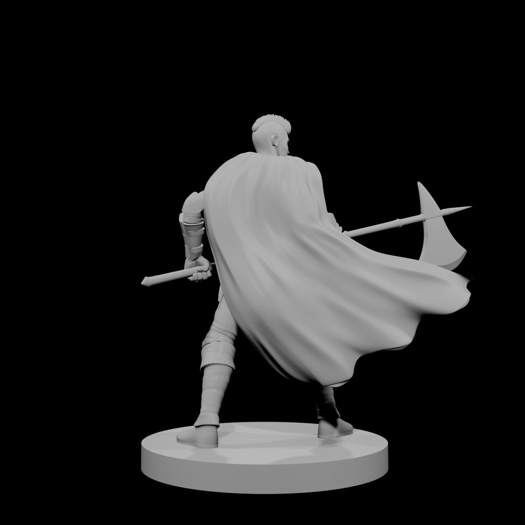 Human Male Hexblade Warlock with Halberd
