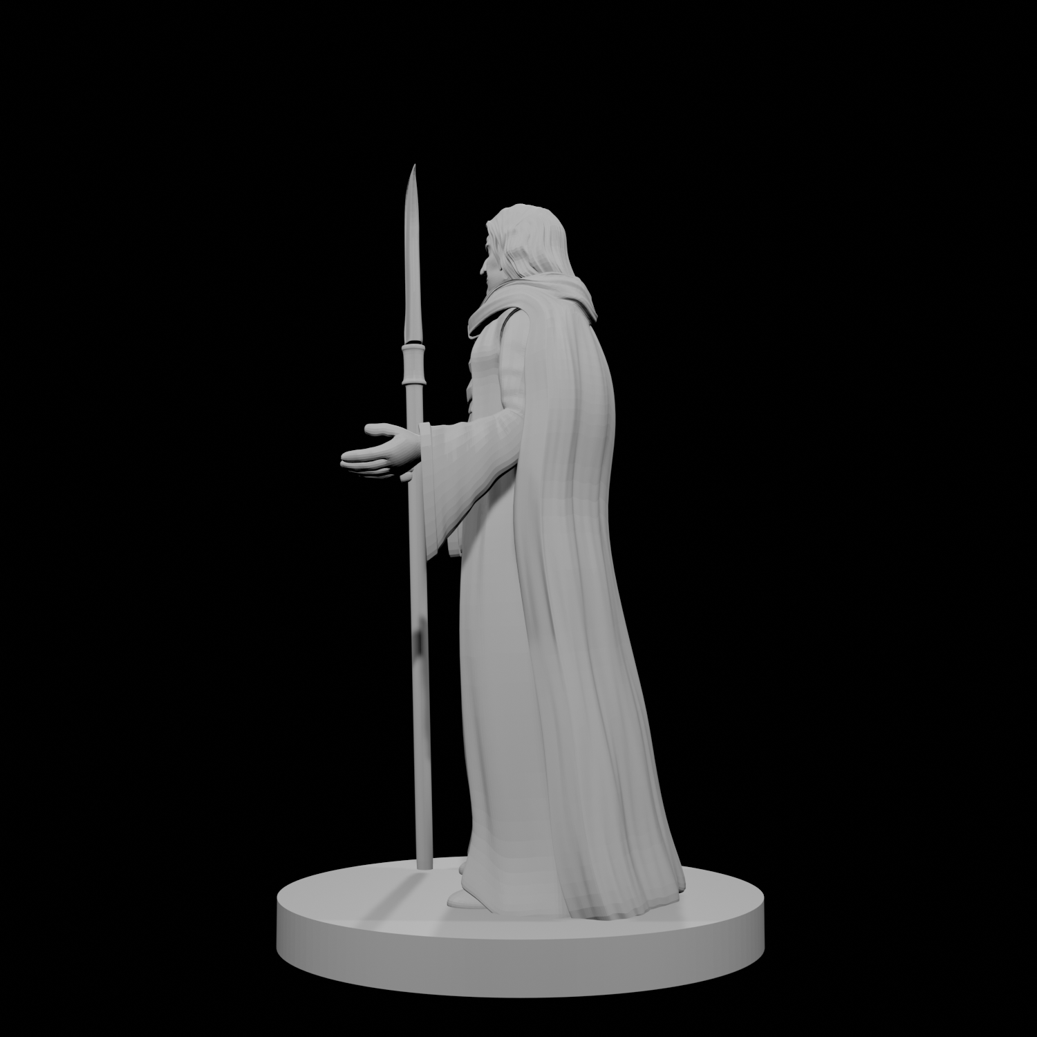 Human Male Magic Cleric with Glaive