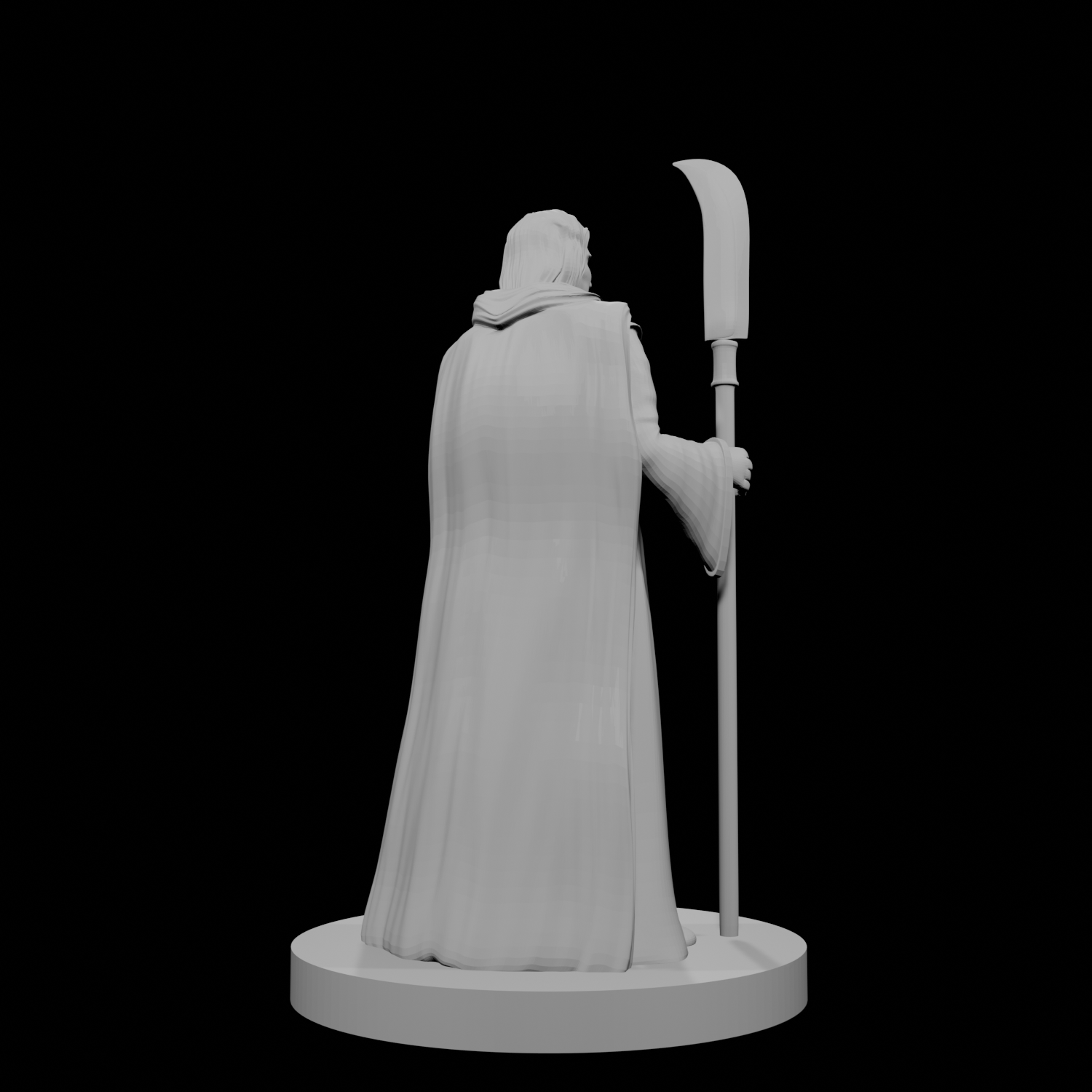 Human Male Magic Cleric with Glaive