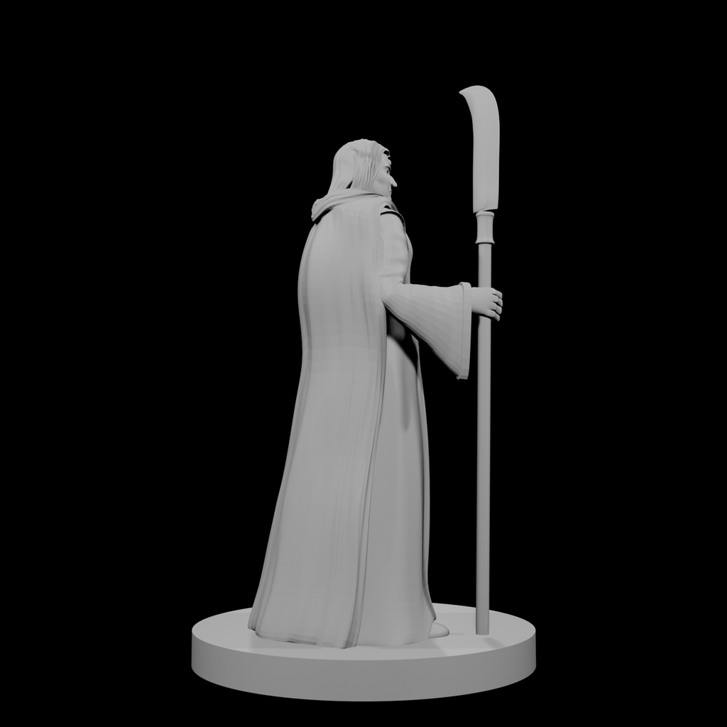 Human Male Magic Cleric with Glaive