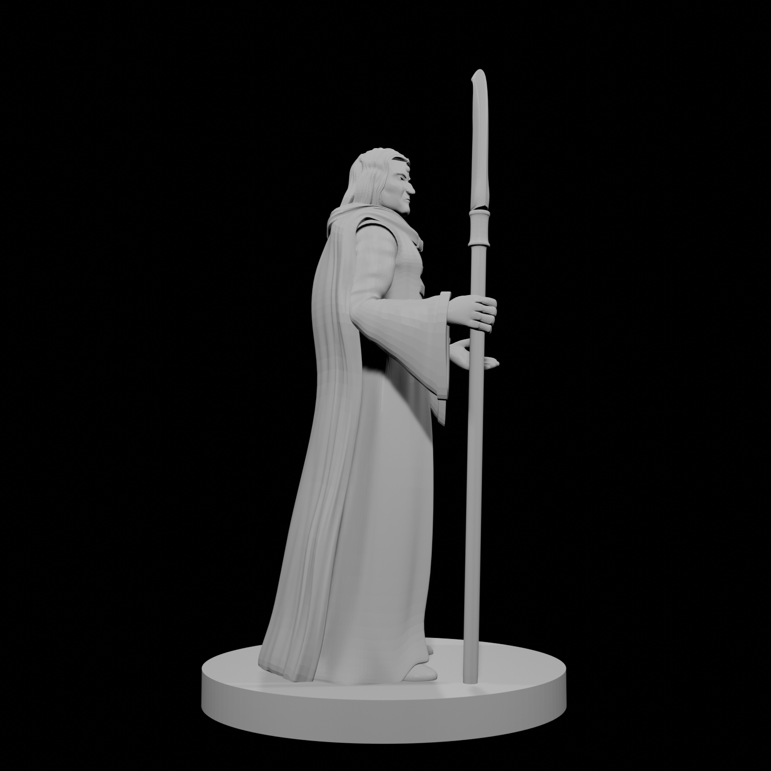 Human Male Magic Cleric with Glaive