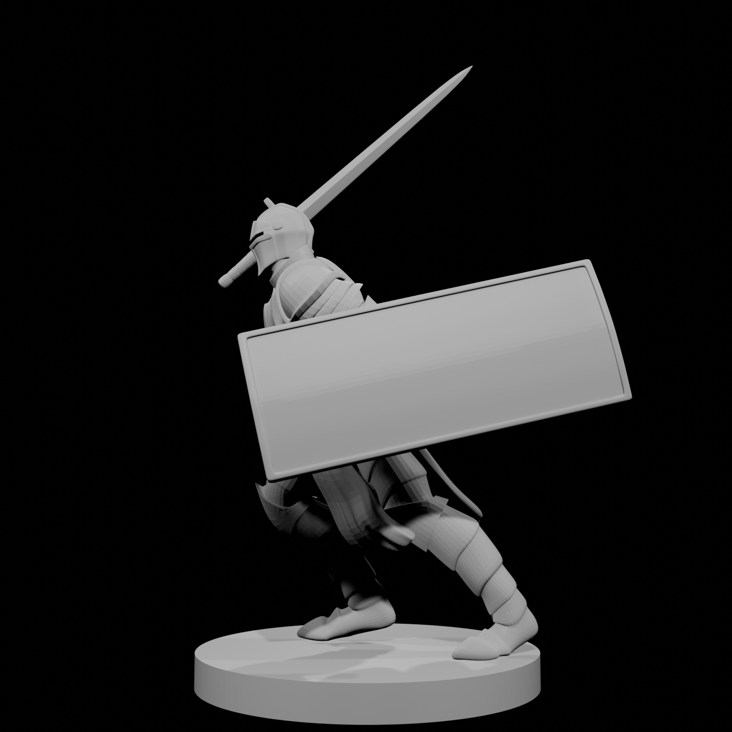 Human Male Paladin with Tower Shield Charging