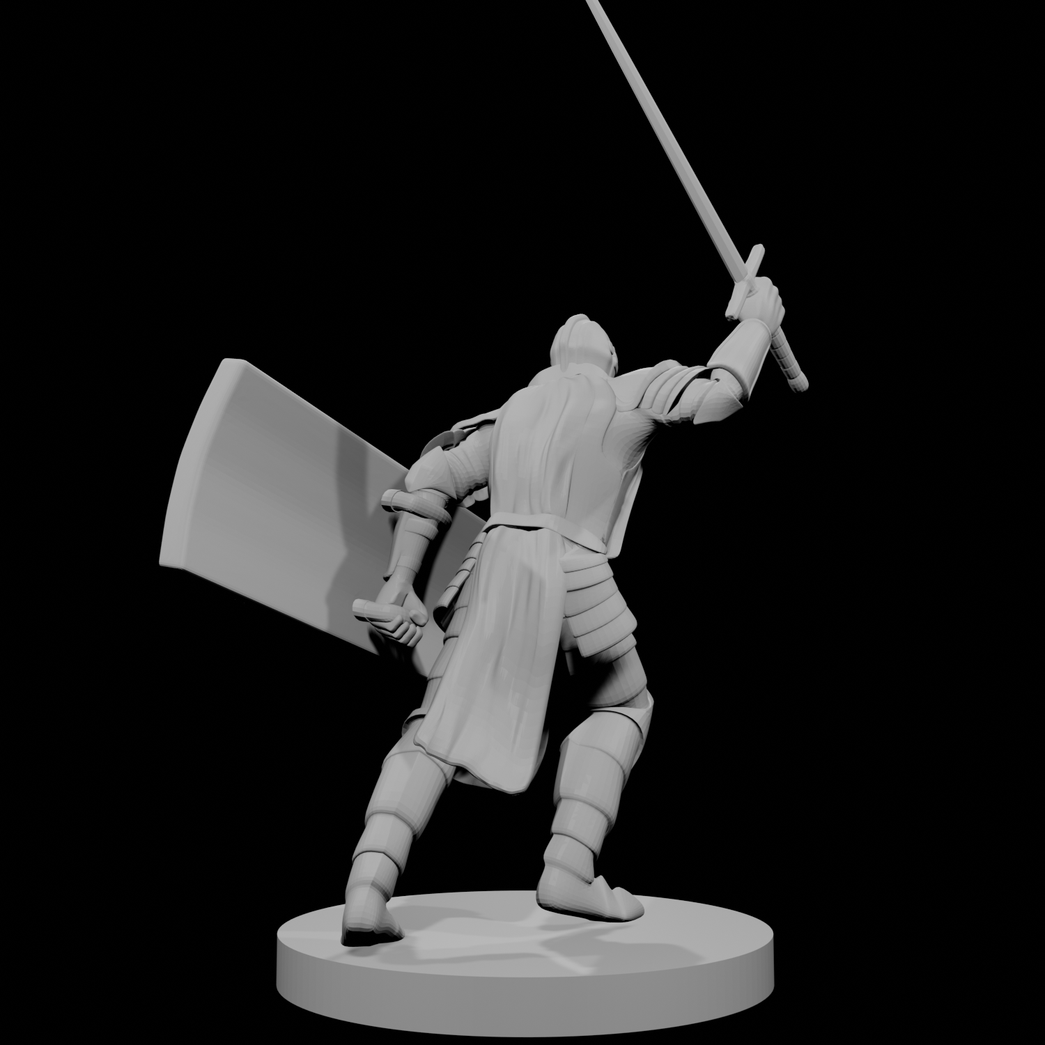 Human Male Paladin with Tower Shield Charging
