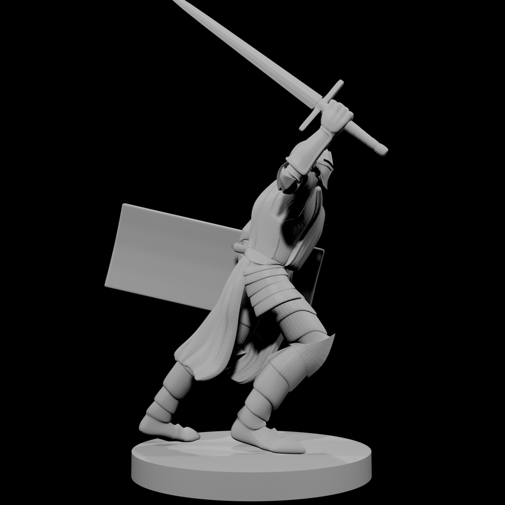 Human Male Paladin with Tower Shield Charging