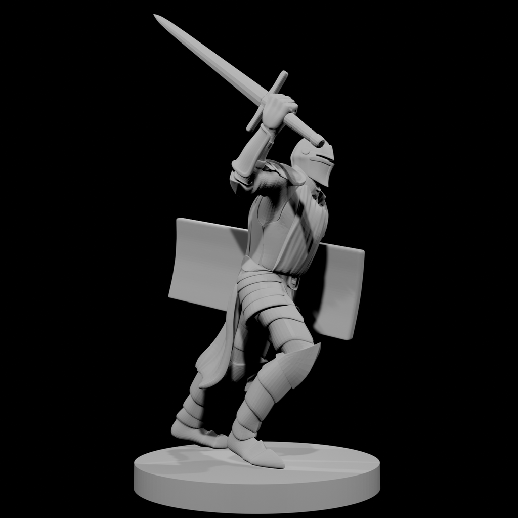 Human Male Paladin with Tower Shield Charging