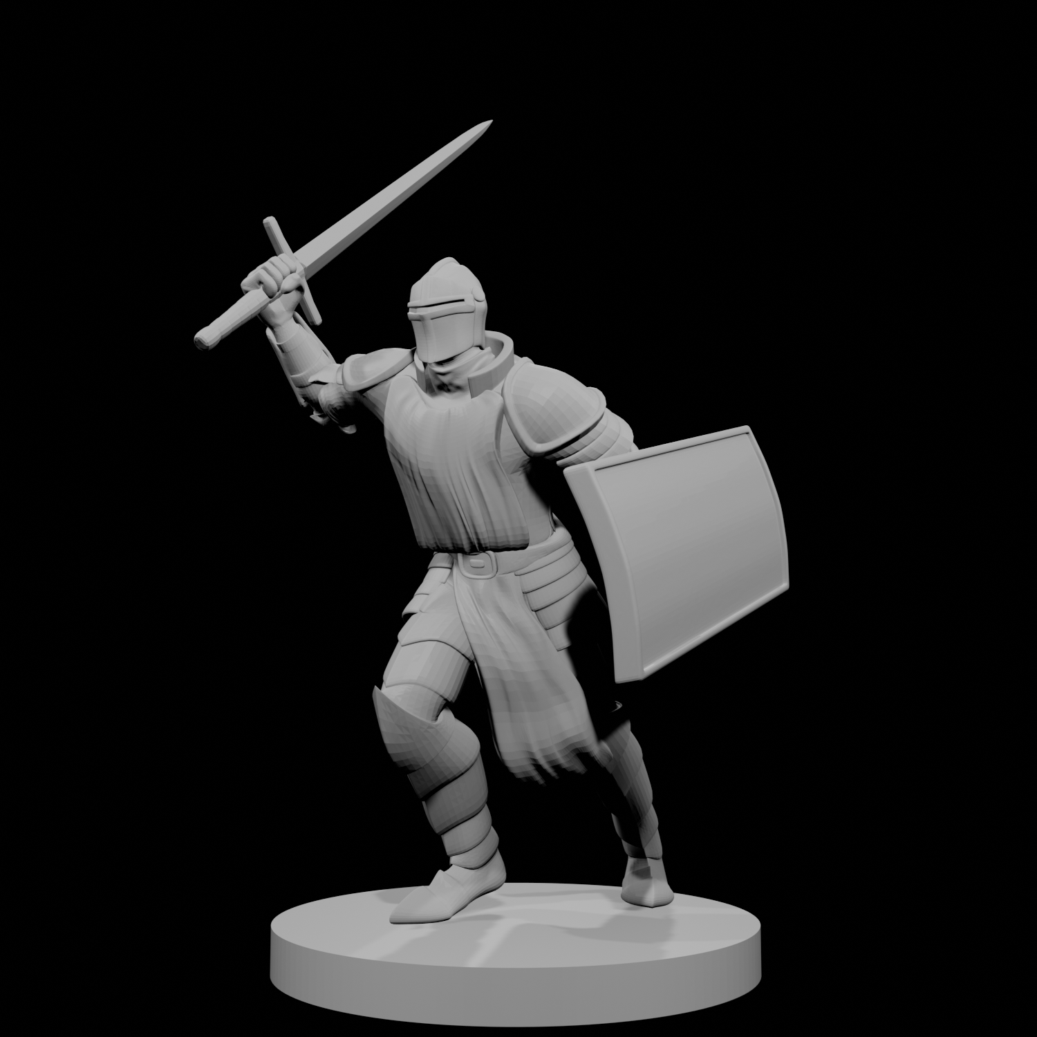 Human Male Paladin with Tower Shield Charging