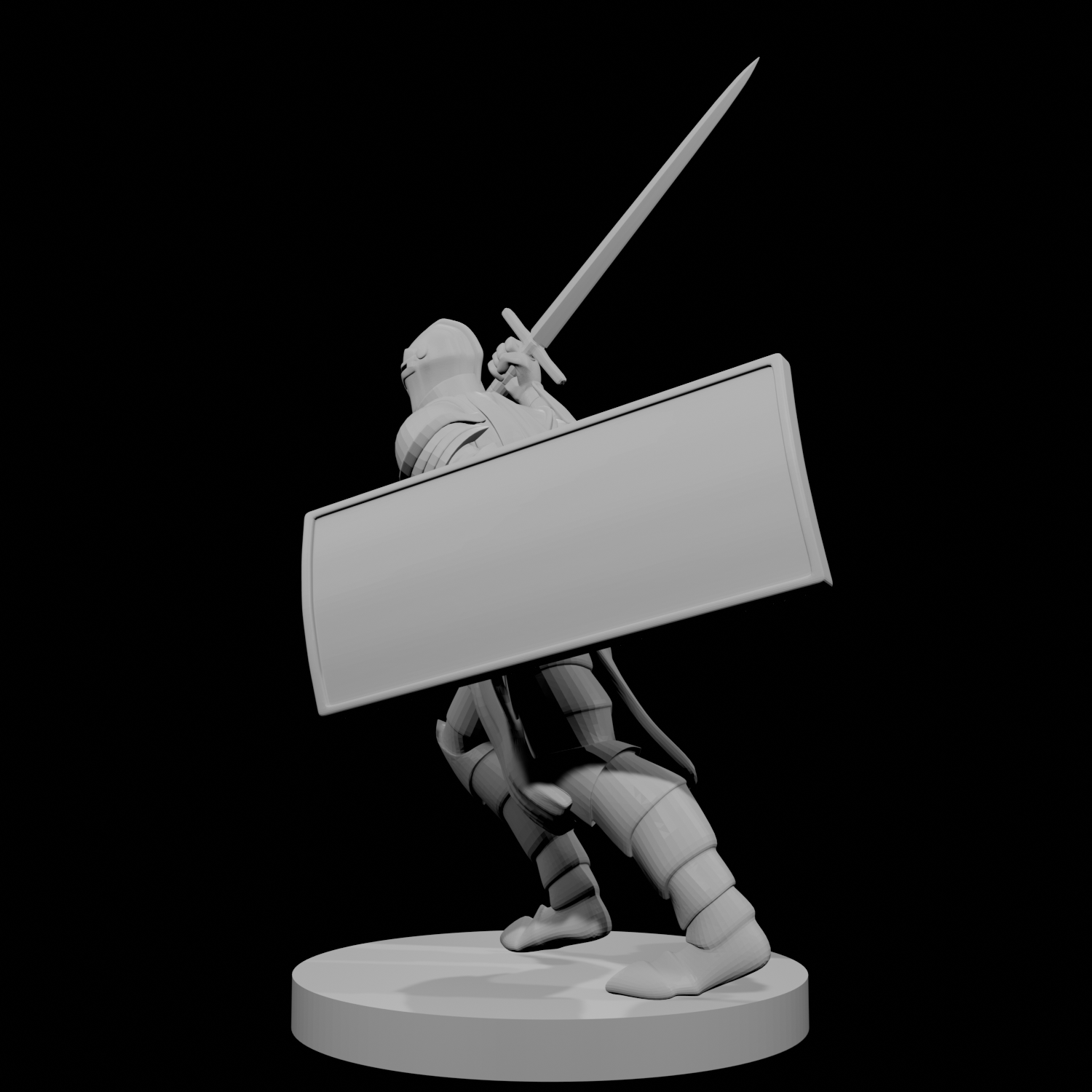 Human Male Paladin with Tower Shield Charging