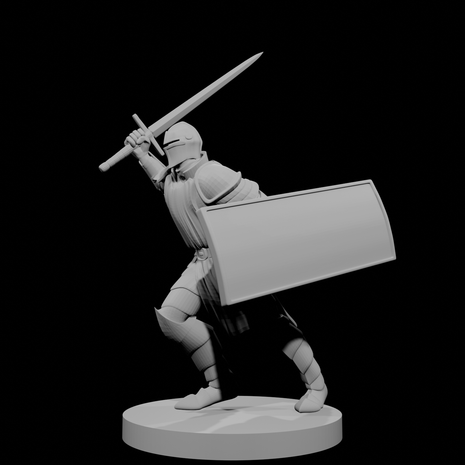 Human Male Paladin with Tower Shield Charging