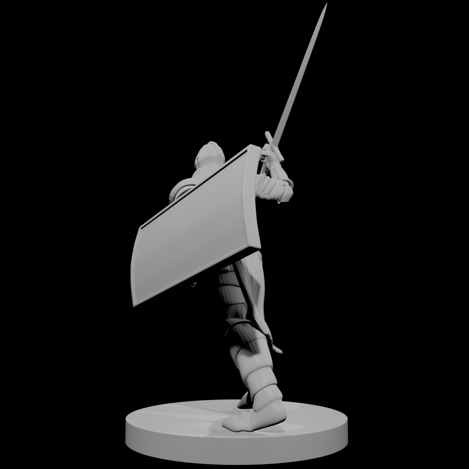 Human Male Paladin with Tower Shield Charging