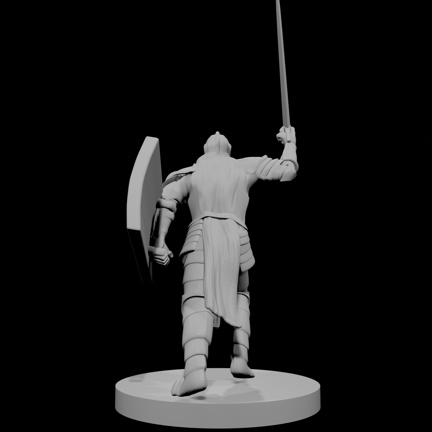 Human Male Paladin with Tower Shield Charging