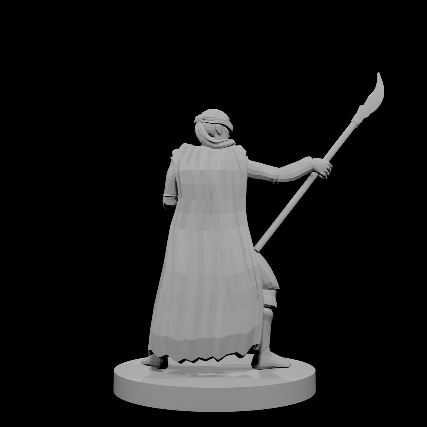 Human Male Warlock Blind with Glaive