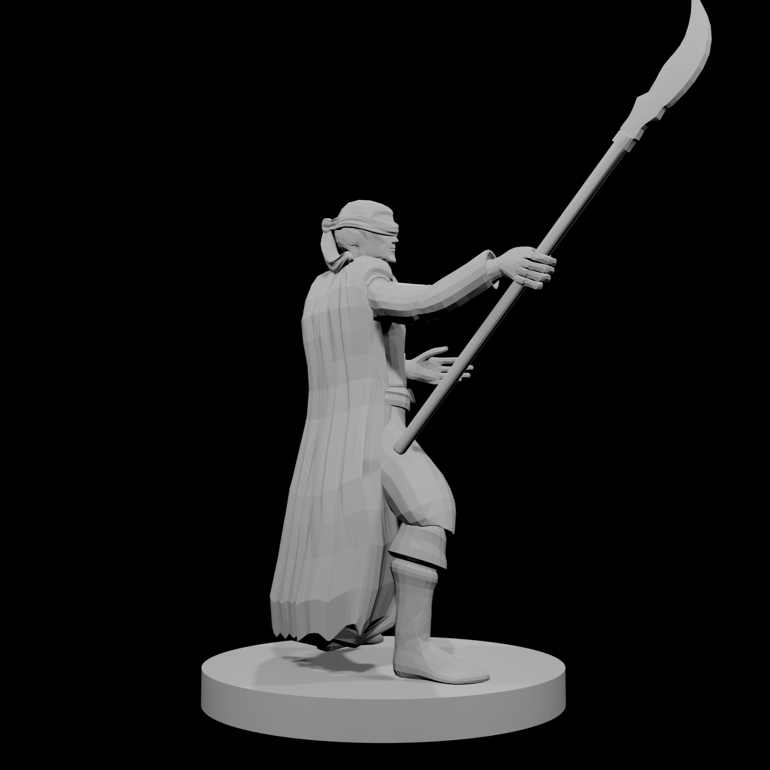 Human Male Warlock Blind with Glaive