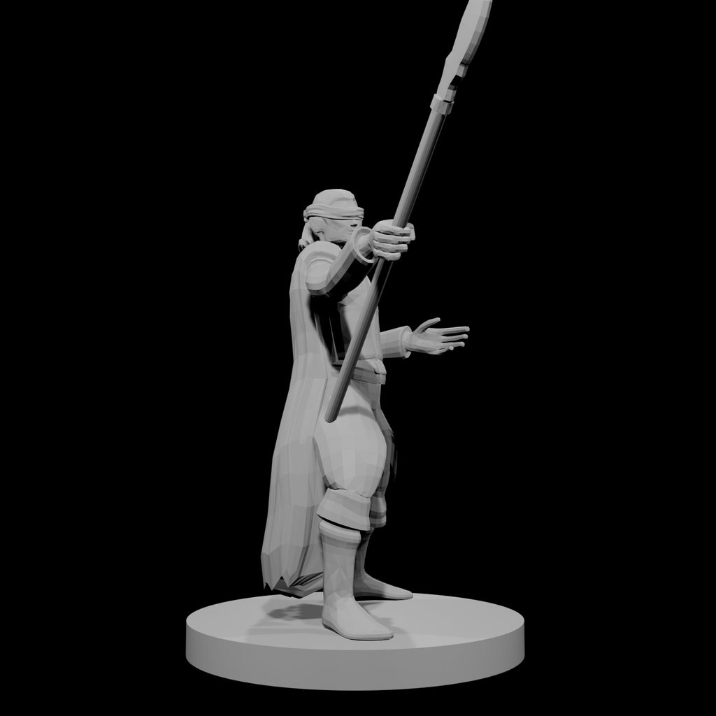 Human Male Warlock Blind with Glaive