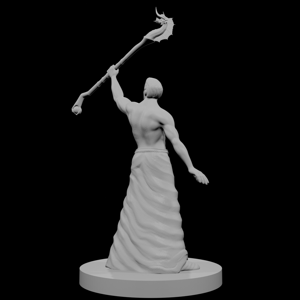 Human Male Wizard with Dragon Staff