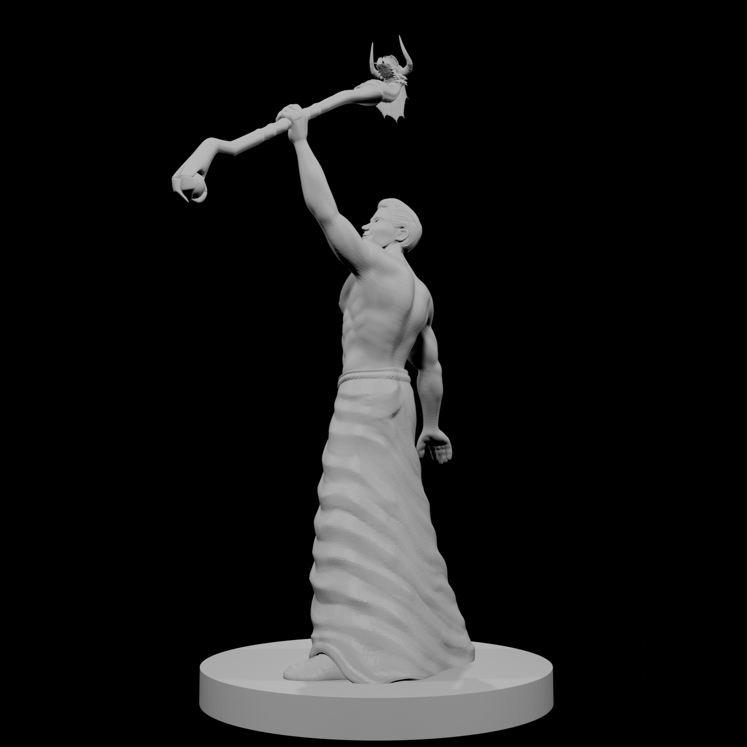 Human Male Wizard with Dragon Staff