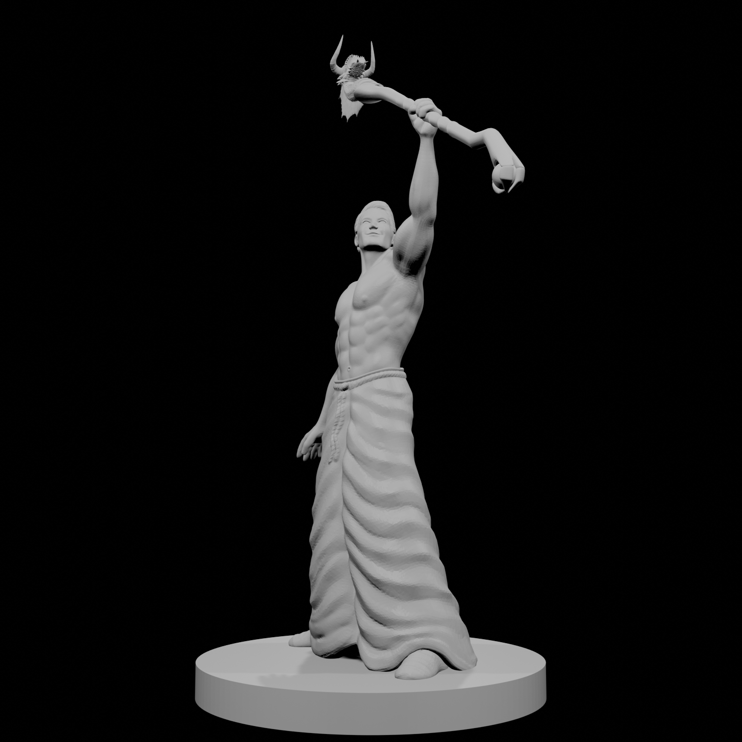 Human Male Wizard with Dragon Staff