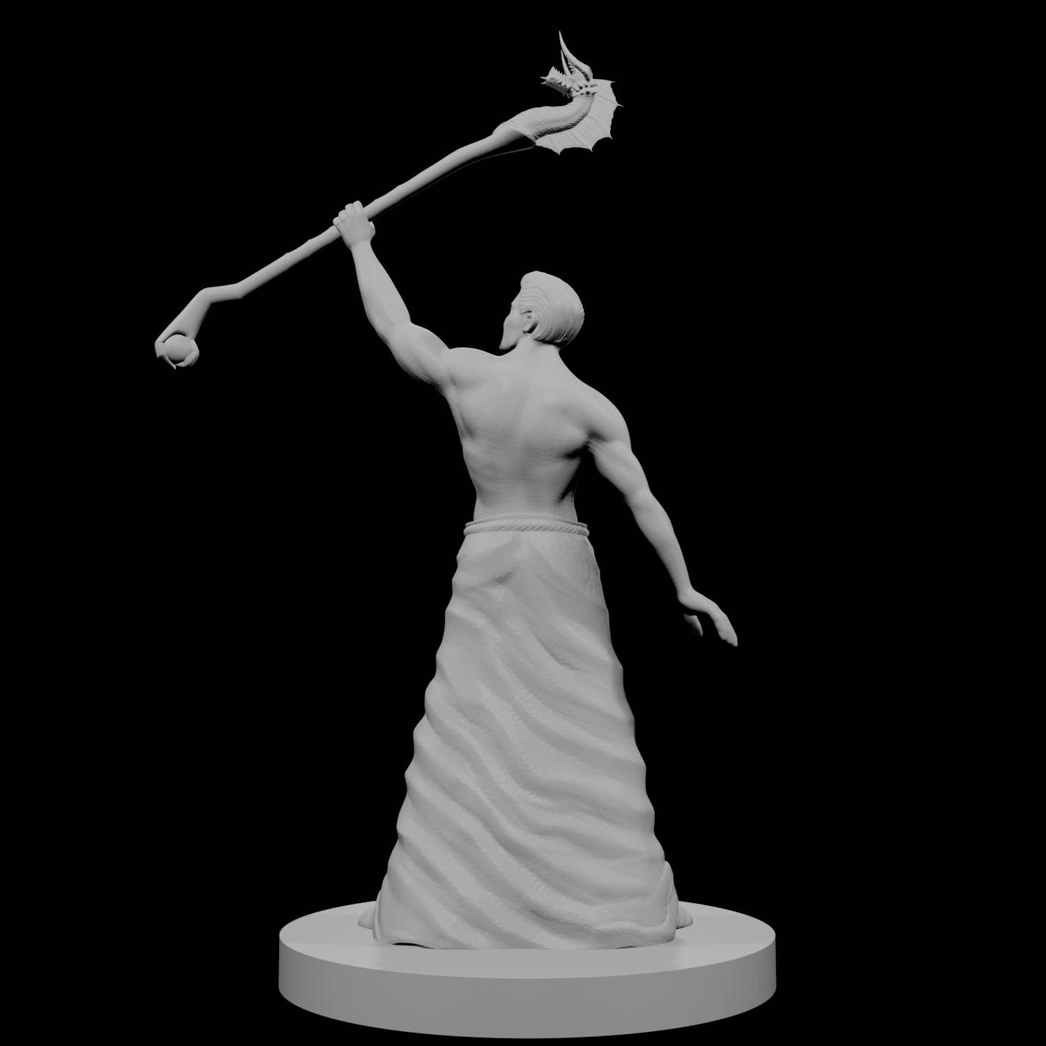 Human Male Wizard with Dragon Staff