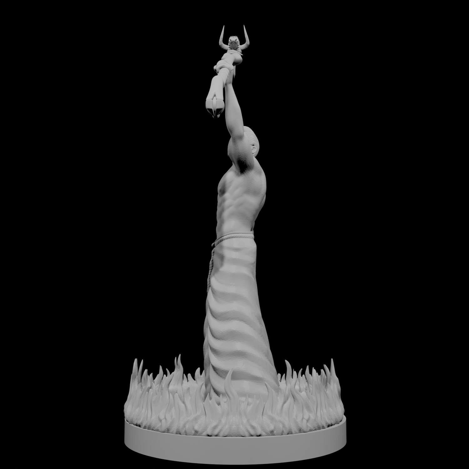 Human Male Wizard with Ring of Fire and Dragon Staff