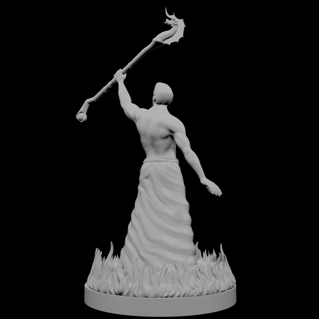 Human Male Wizard with Ring of Fire and Dragon Staff