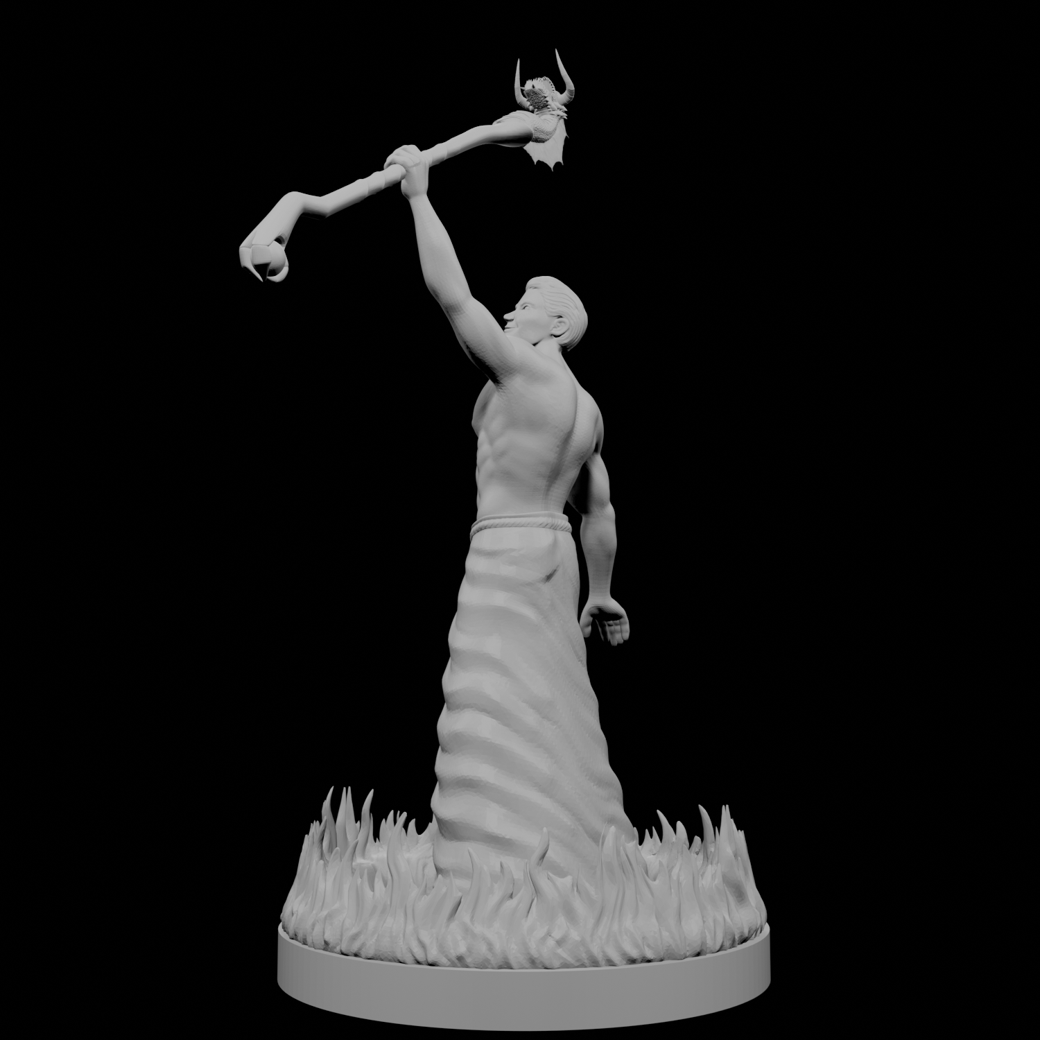 Human Male Wizard with Ring of Fire and Dragon Staff