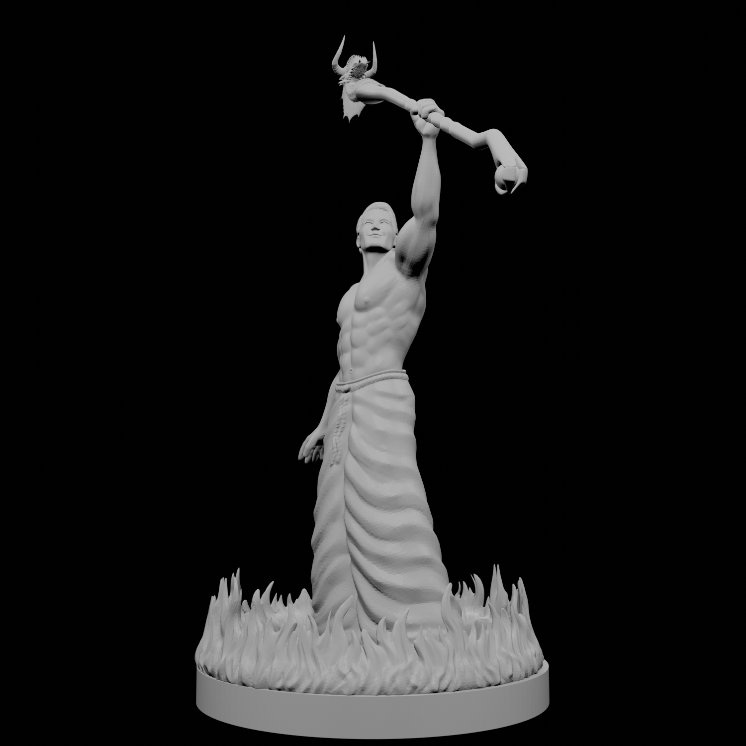 Human Male Wizard with Ring of Fire and Dragon Staff