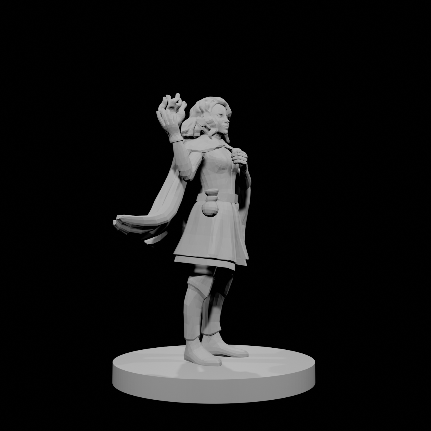 Human Sorceress with Fire Spell