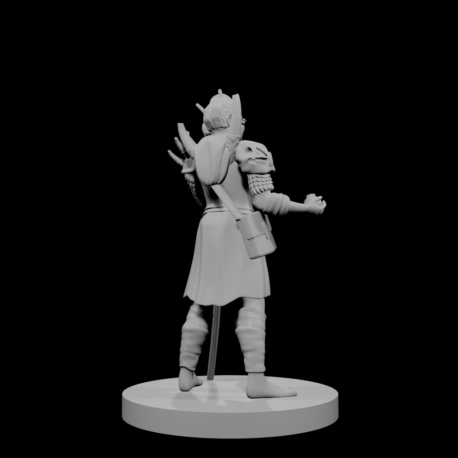 Human Warlock with Skull Staff