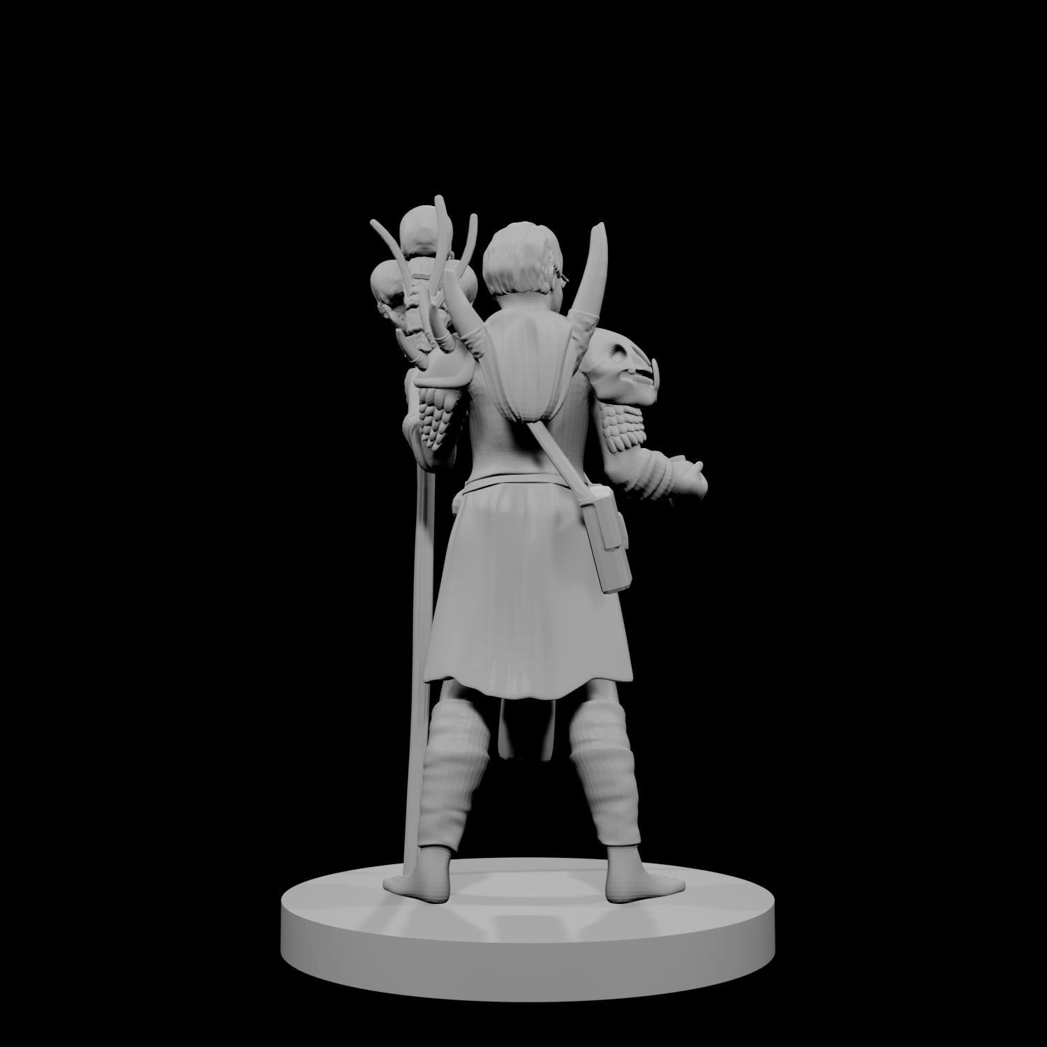 Human Warlock with Skull Staff