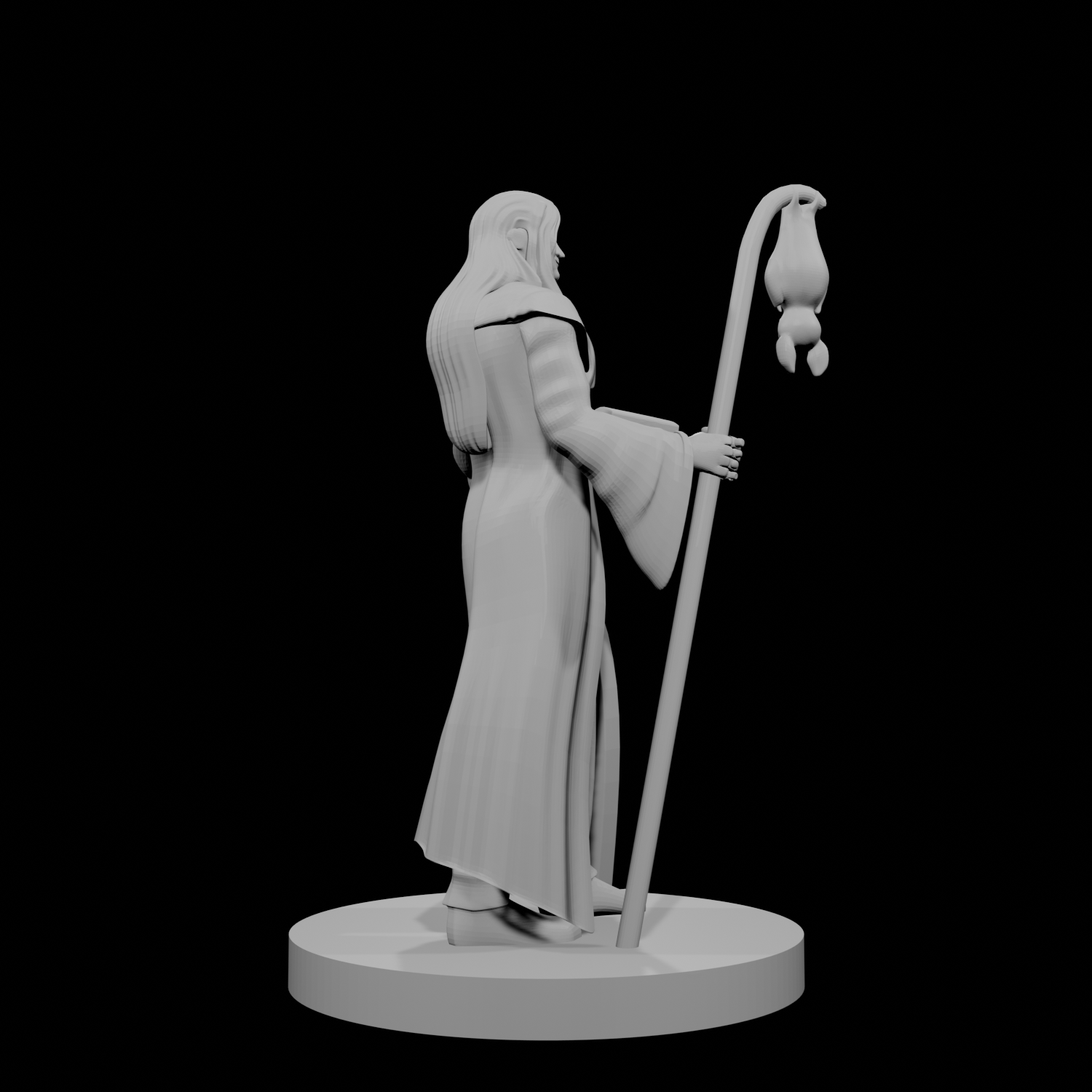 Human Wizard with Bat Familiar