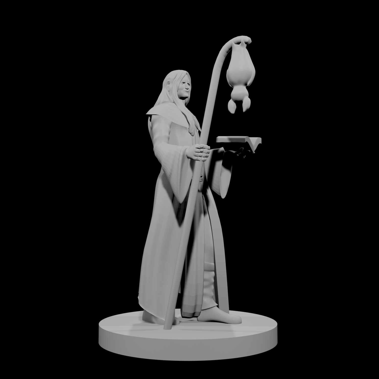 Human Wizard with Bat Familiar