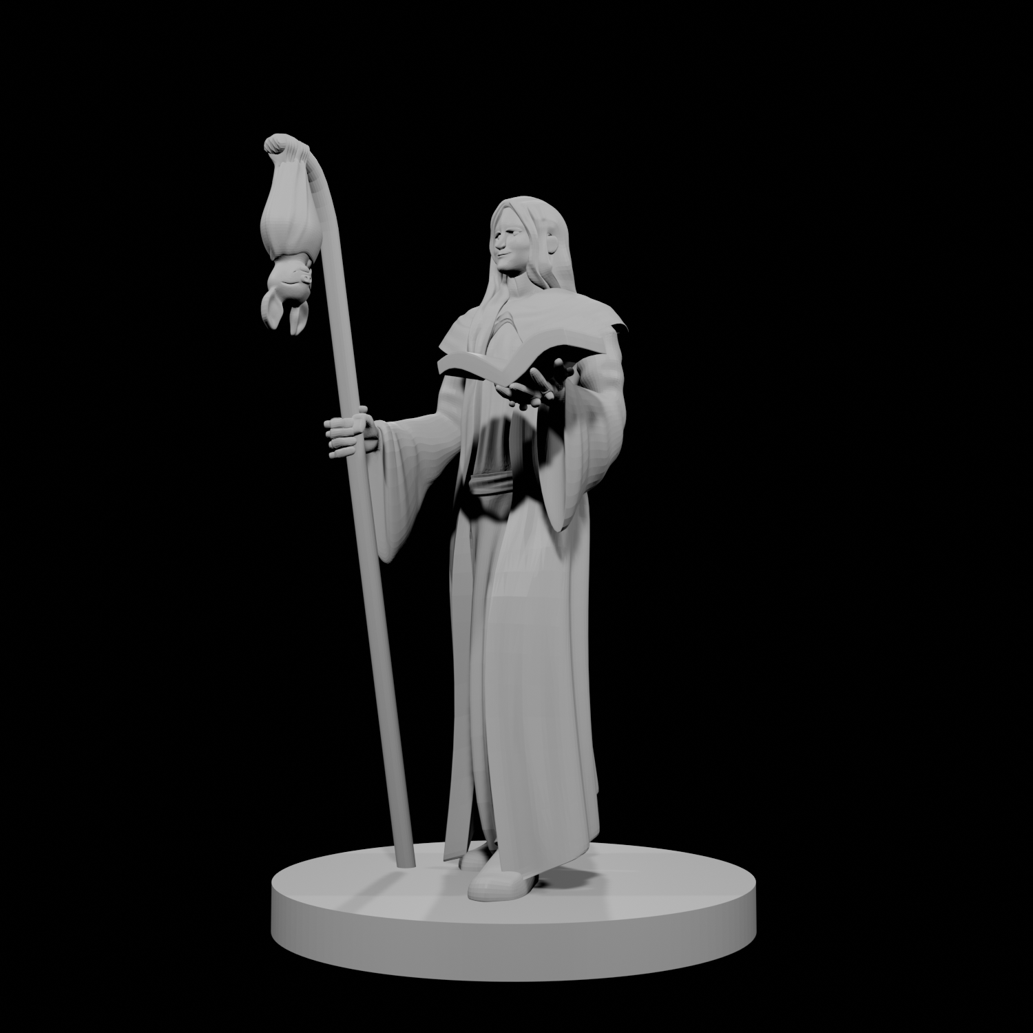Human Wizard with Bat Familiar