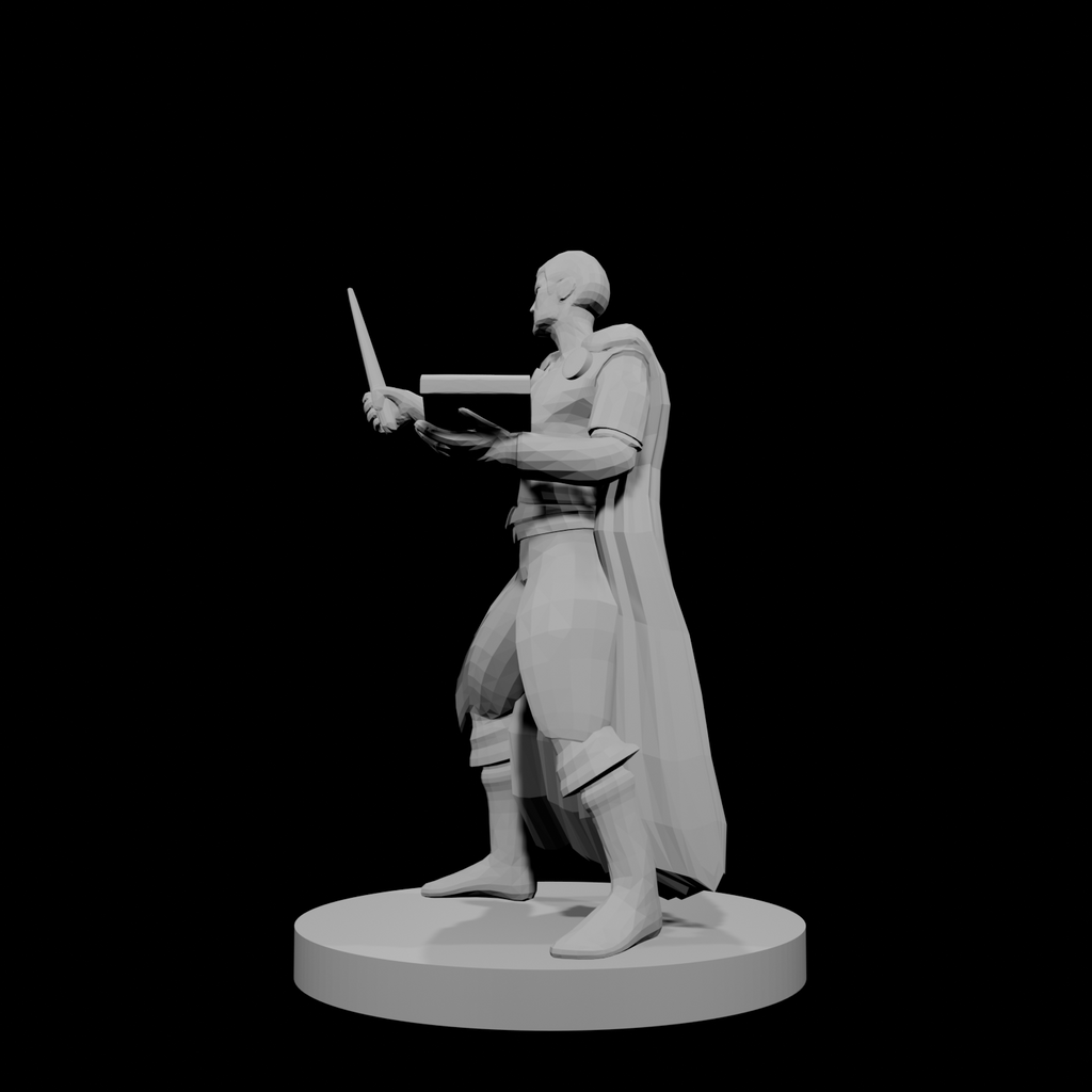Human Wizard with Wand and Book