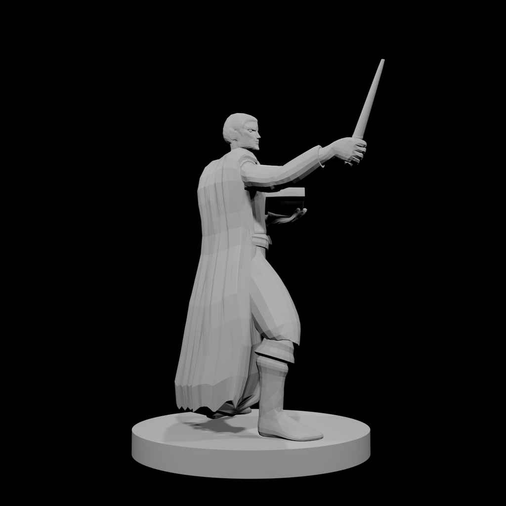 Human Wizard with Wand and Book