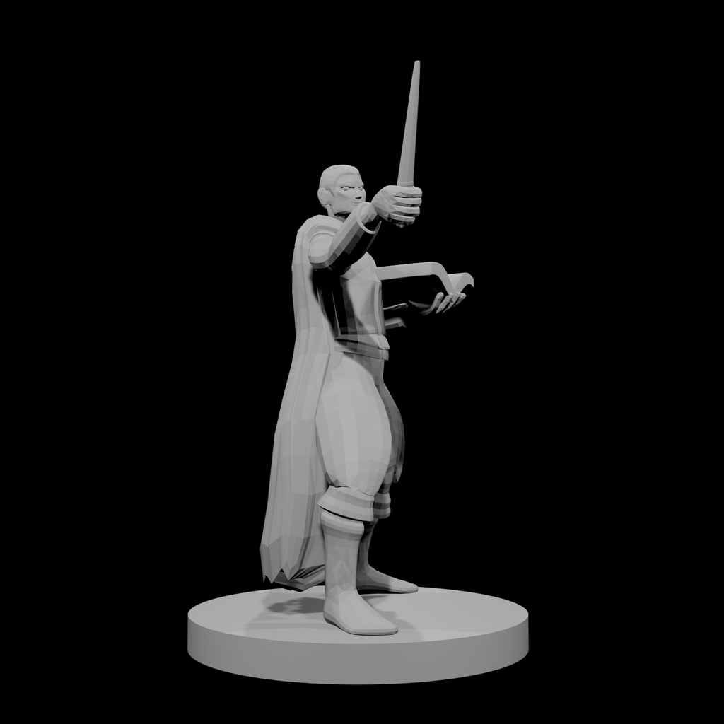 Human Wizard with Wand and Book