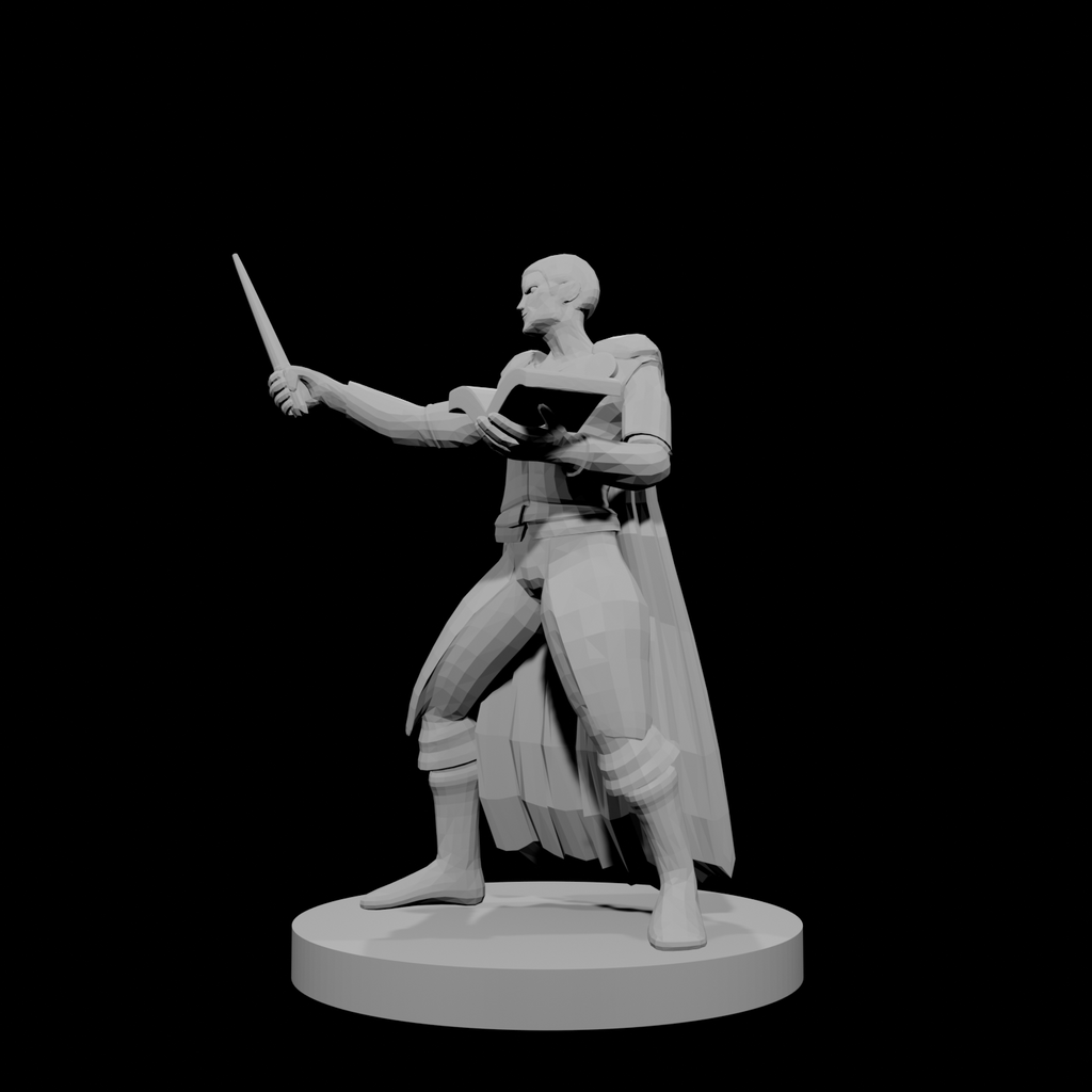 Human Wizard with Wand and Book