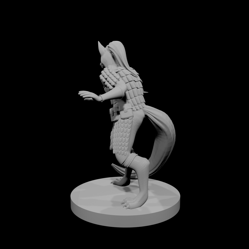 Kitsune Cleric with Scale Armor and Dagger