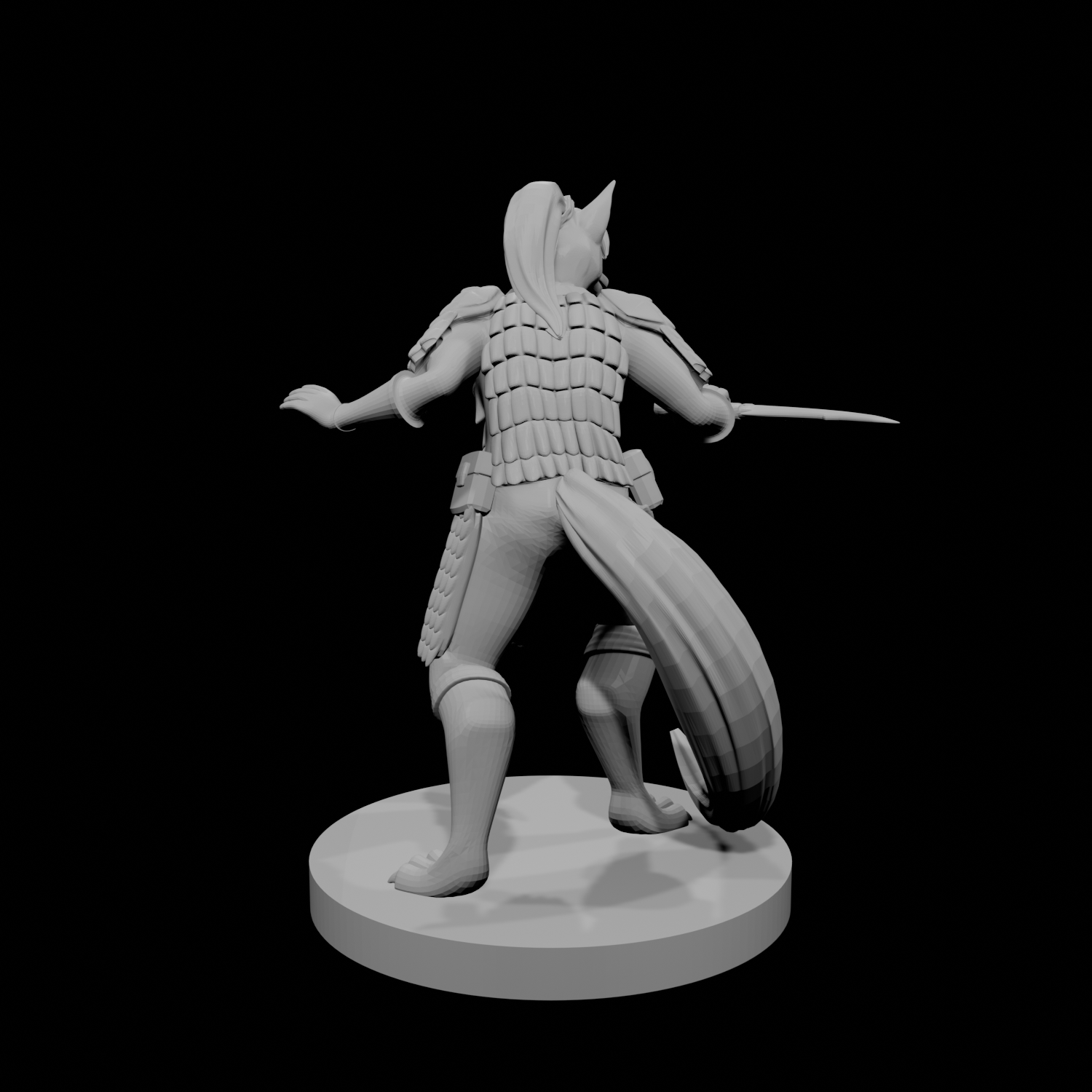 Clerc Kitsune avec armure d'écailles et dague
