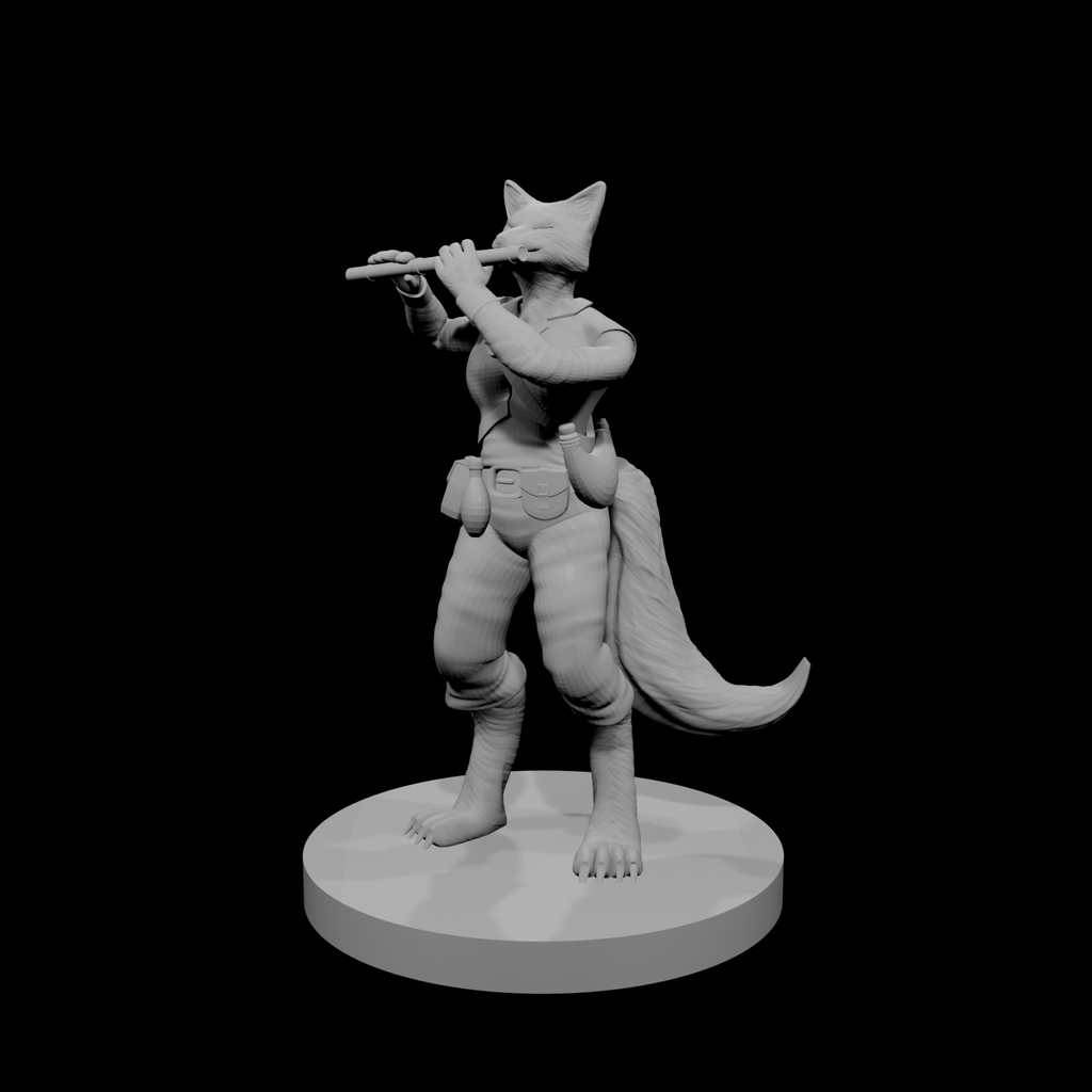 Kitsune Female Bard with Flute