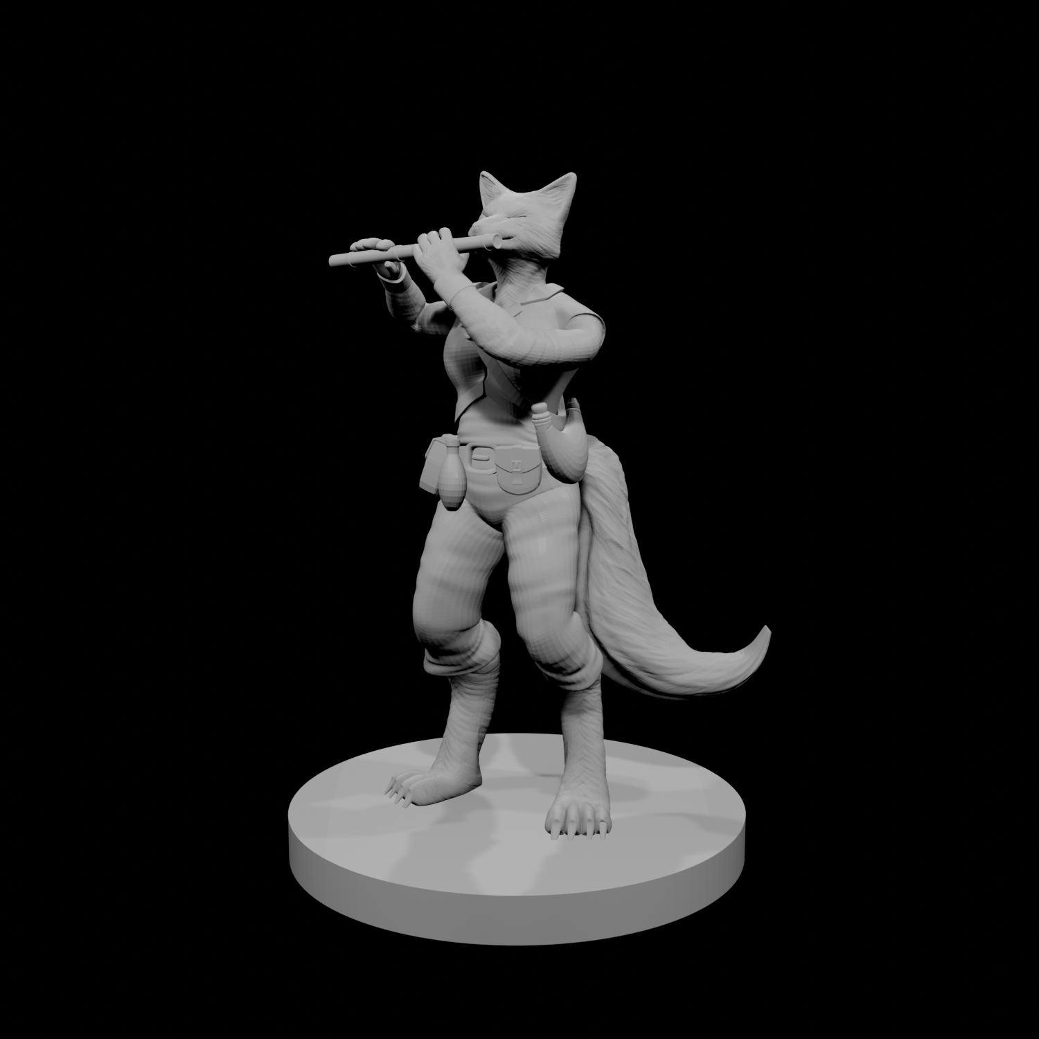 Kitsune Female Bard with Flute