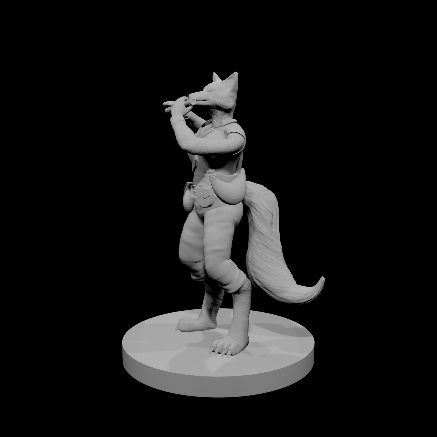 Kitsune Female Bard with Flute