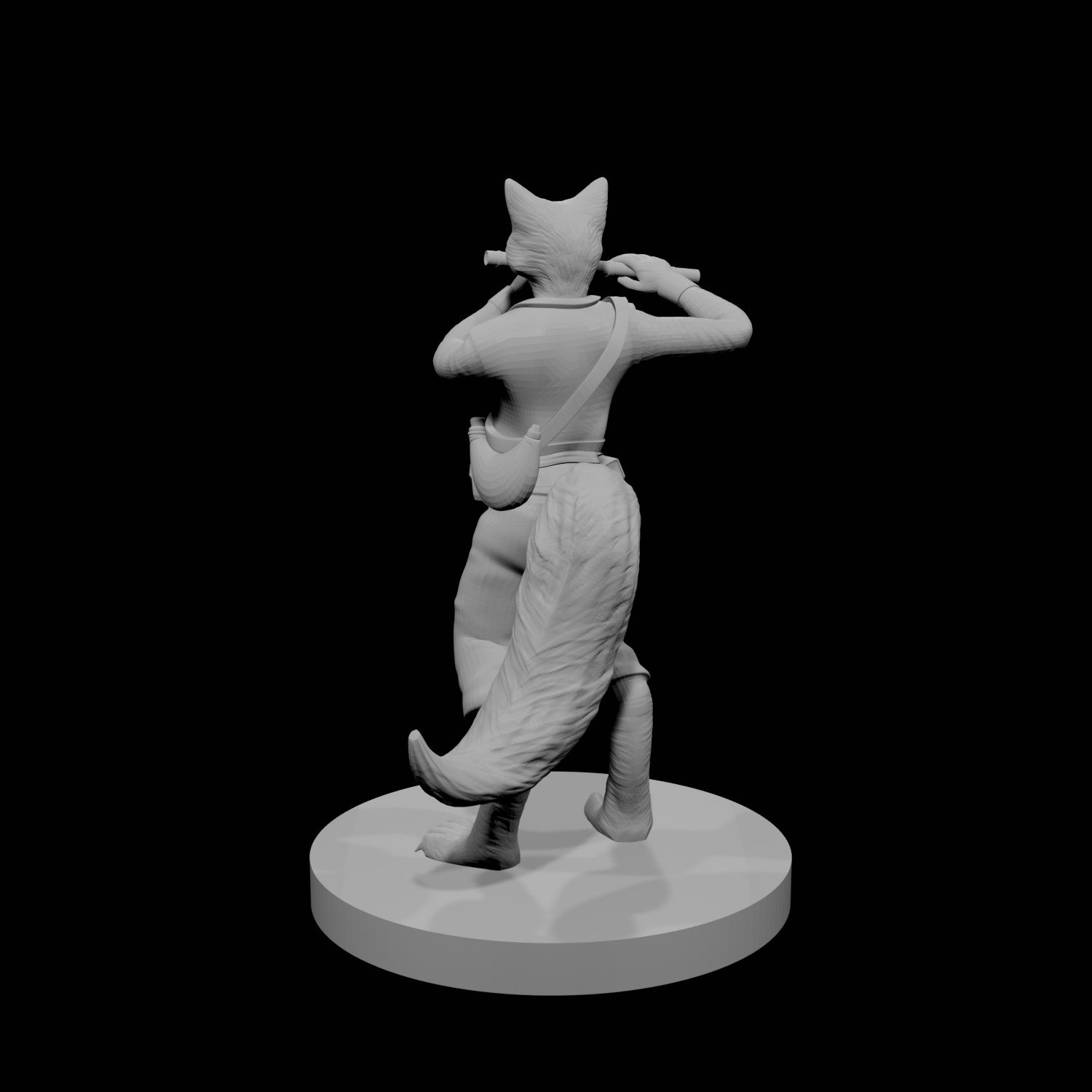 Barde Kitsune femme avec flûte
