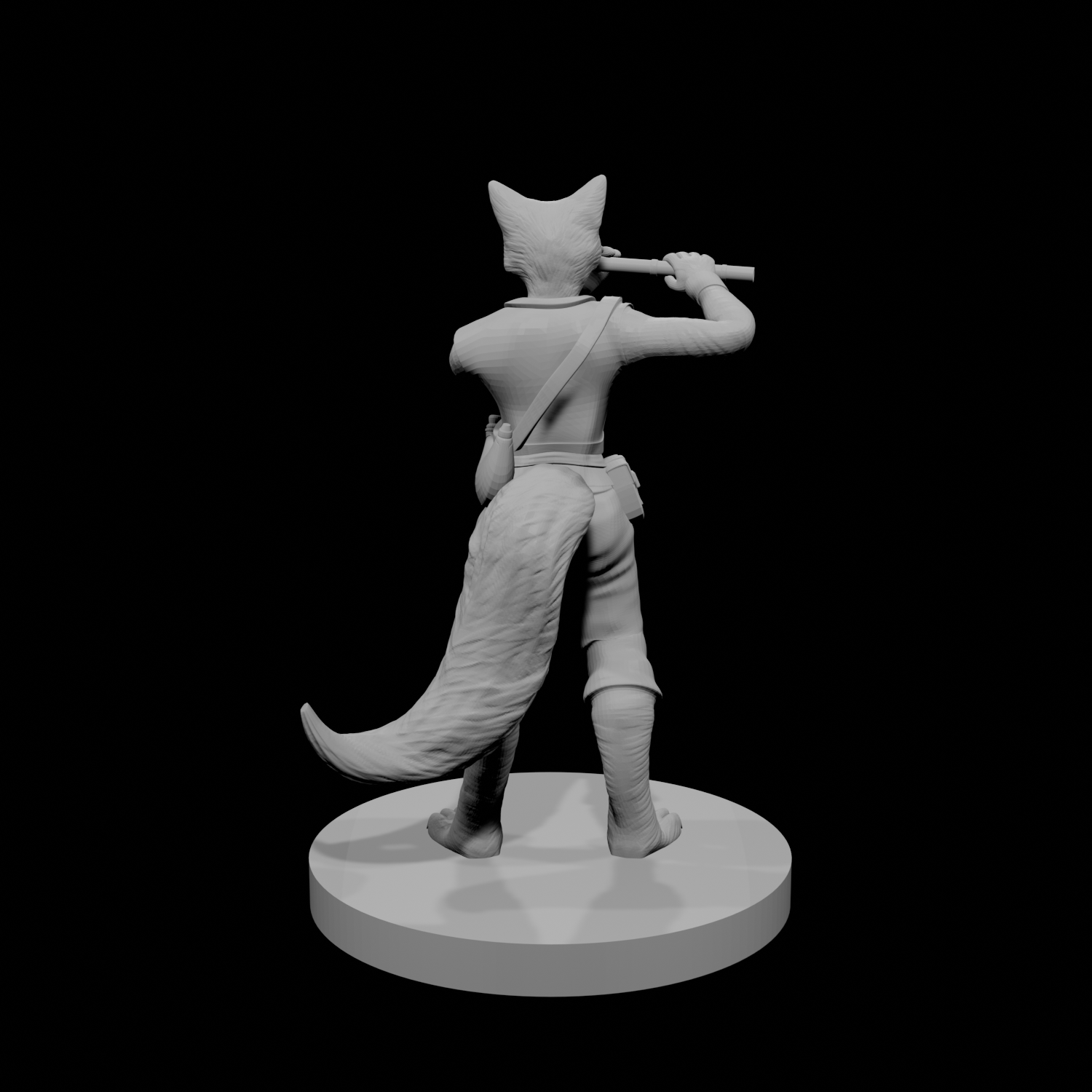 Barde Kitsune femme avec flûte