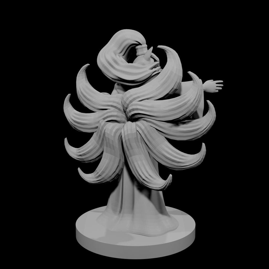 Kitsune Female Mage with Nine Tails